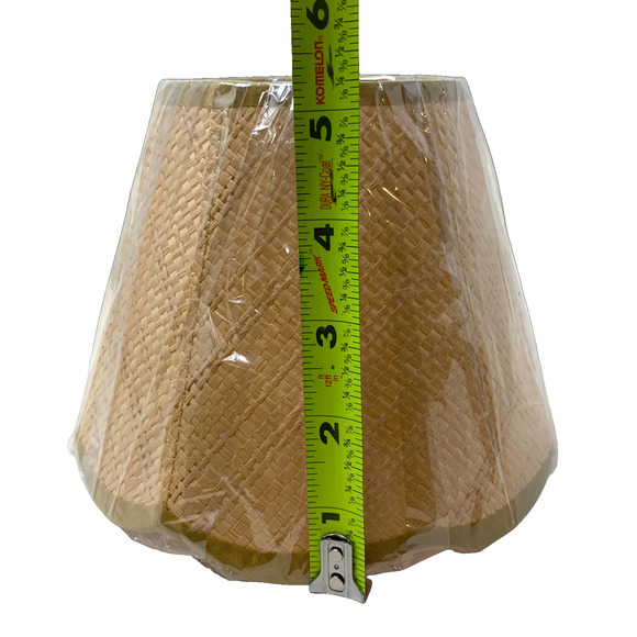 NEW Lot 3 x Rattan Scallop Edge Lamp Shades Uno 4 X 5.25 X 7 Farmhouse Cottage - Picture 8 of 9